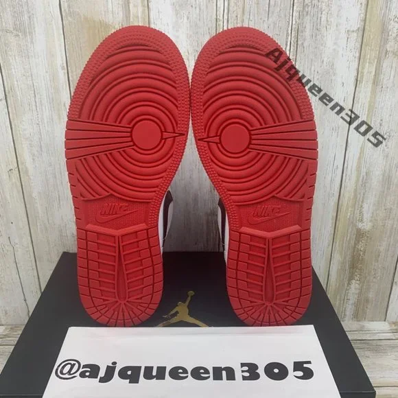 Air Jordan 1 Low White Gym Red Black GS 553560-118 - Picture 6 of 6